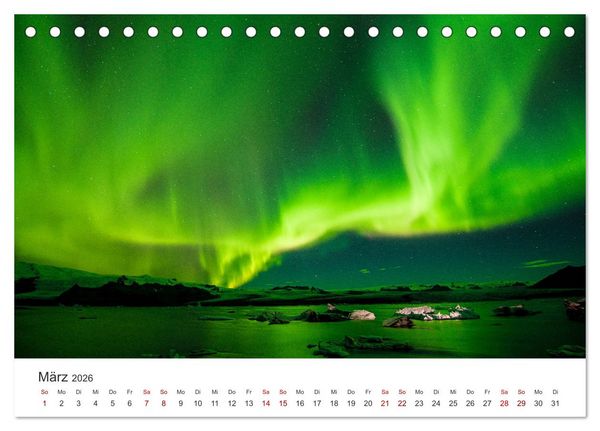 Produktbild: Polarlichter - Einzigartige Himmelsph&auml;nomene im Norden (Tischkalender 2026 DIN A5 quer), CALVENDO Monatskalender