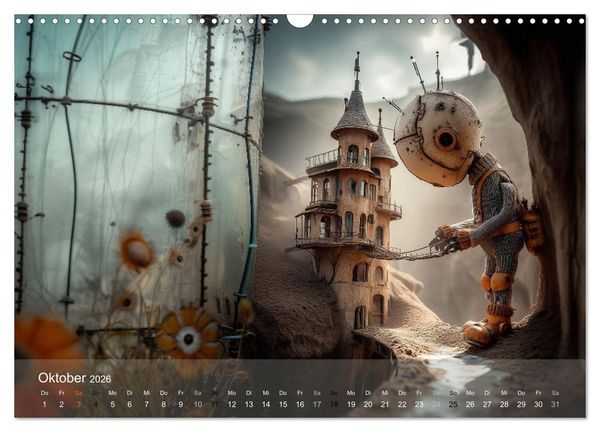 Produktbild: Die Melancholie der kleinen Roboter (Wandkalender 2026 DIN A3 quer), CALVENDO Monatskalender