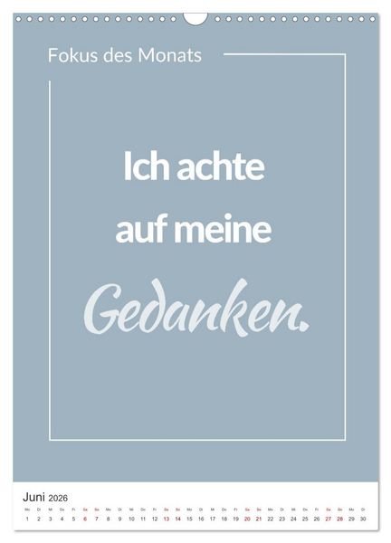 Produktbild: Achtsamkeitskalender: Mehr Achtsamkeit im Alltag mit dem Fokus des Monats (Wandkalender 2026 DIN A3 hoch), CALVENDO Monatskalender