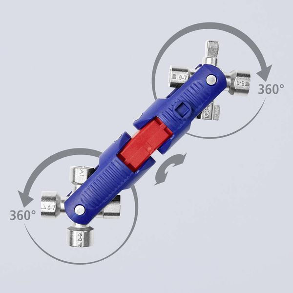 Produktbild: Knipex 00 11 06 V04 00 11 06 V04 Universalschl&uuml;ssel JointKey Quadro f&uuml;r g&auml;ngige Absperrsysteme 63mm Schaltschrankschl&uuml;ssel