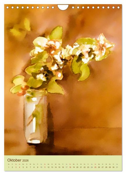 Produktbild: Blumenaquarelle (Wandkalender 2026 DIN A4 hoch), CALVENDO Monatskalender