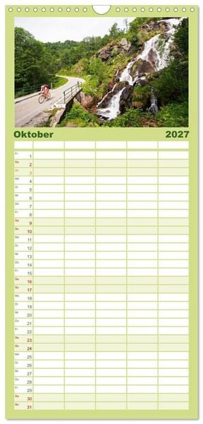 Produktbild: Familienplaner 2027 - Pyren&auml;enp&auml;sse mit dem Rennrad 2027 mit 5 Spalten (Wandkalender, 21 x 45 cm) CALVENDO