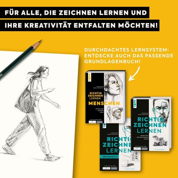 Produktbild: Richtig Zeichnen lernen Menschen. &Uuml;bungsbuch
