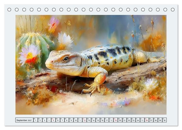 Produktbild: Echsenzauber. Farbenfrohe Reptilien (Tischkalender 2027 DIN A5 quer), CALVENDO Monatskalender