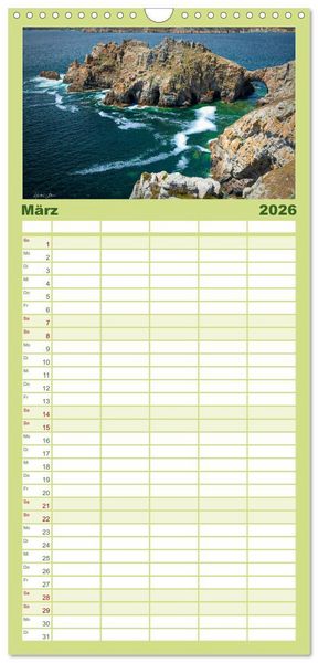 Produktbild: Familienplaner 2026 - Die Bretagne - Frankreichs Perle mit 5 Spalten (Wandkalender, 21 x 45 cm) CALVENDO
