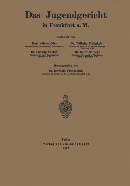 Produktbild: Das Jugendgericht in Frankfurt a. M.