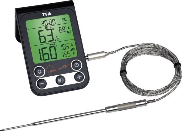 Produktbild: TFA Dostmann 14.1512.01 K&Uuml;CHEN-CHEF Grillthermometer Schwarz
