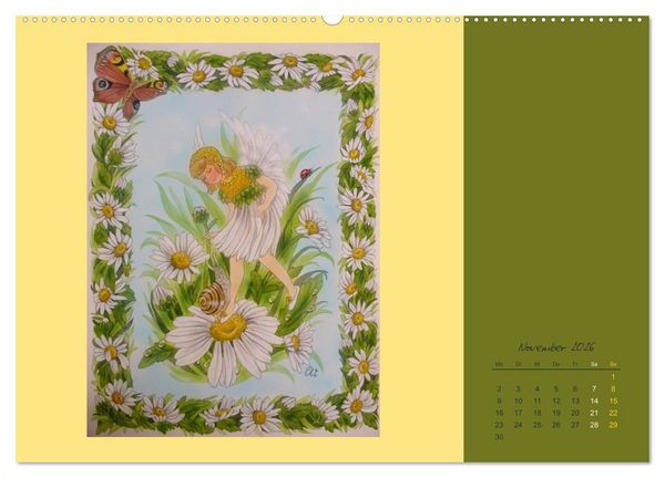 Produktbild: Blumen Elfen (hochwertiger Premium Wandkalender 2026 DIN A2 quer), Kunstdruck in Hochglanz