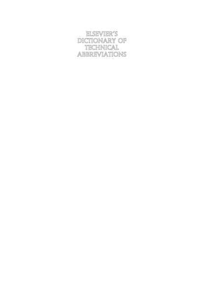 Produktbild: Elsevier's Dictionary of Technical Abbreviations