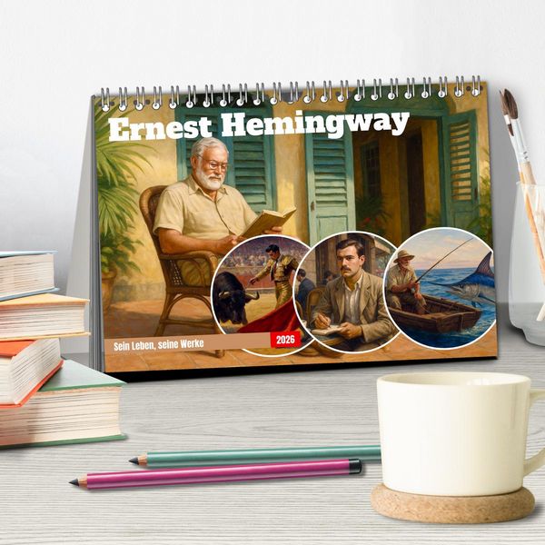 Produktbild: Ernest Hemingway (Tischkalender 2026 DIN A5 quer), CALVENDO Monatskalender