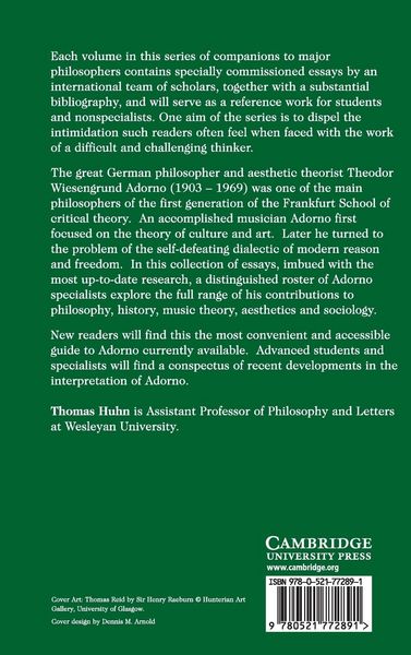 Produktbild: The Cambridge Companion to Adorno