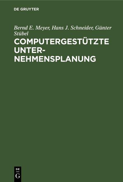 Produktbild: Computergest&uuml;tzte Unternehmensplanung
