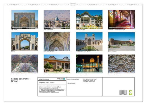 Produktbild: St&auml;dte des Irans - Shiraz (Wandkalender 2026 DIN A2 quer), CALVENDO Monatskalender
