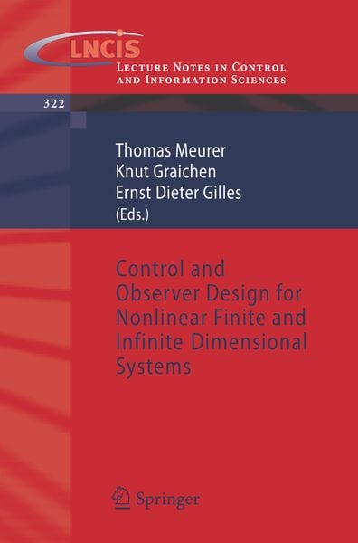 Produktbild: Control and Observer Design for Nonlinear Finite and Infinite Dimensional Systems