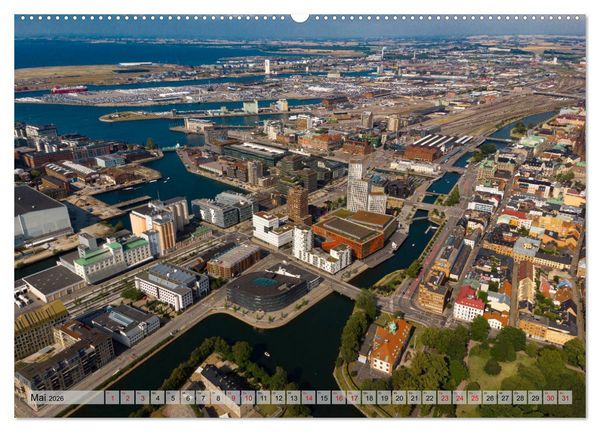 Produktbild: Malm&ouml; von oben (hochwertiger Premium Wandkalender 2026 DIN A2 quer), Kunstdruck in Hochglanz