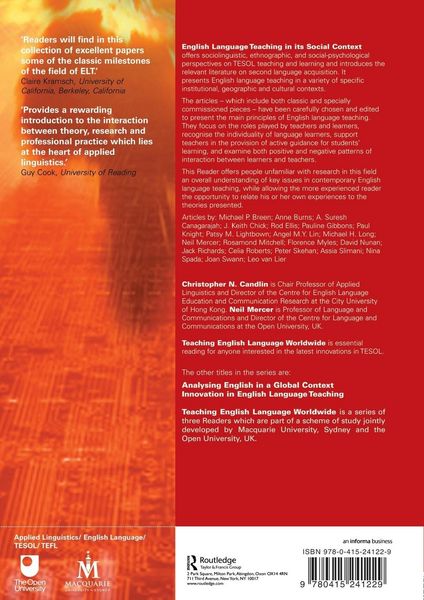 Produktbild: English Language Teaching in Its Social Context