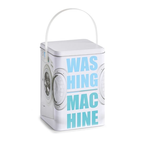 HTI-Living Waschpulver-Box, Metall ‚Washing Machine‘