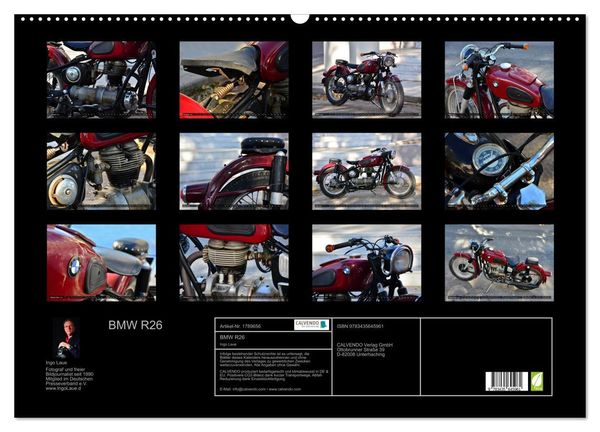 Produktbild: BMW R26 (Wandkalender 2025 DIN A2 quer), CALVENDO Monatskalender