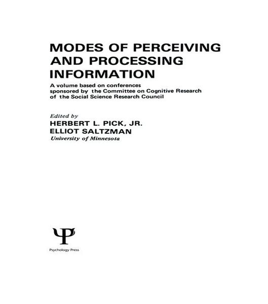 Produktbild: Modes of Perceiving and Processing Information