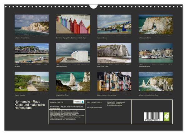 Produktbild: Normandie - Raue K&uuml;ste und malerische Hafenst&auml;dte (Wandkalender 2026 DIN A3 quer), CALVENDO Monatskalender