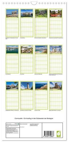 Produktbild: Familienplaner 2027 - Cornouaille - Ein Ausflug in den S&uuml;dwesten der Bretagne mit 5 Spalten (Wandkalender, 21 x 45 cm) CALVENDO