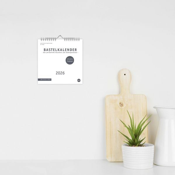Produktbild: Premium-Bastelkalender weiß klein 2026