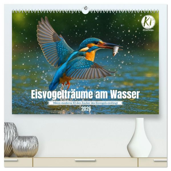 Produktbild: Eisvogeltr&auml;ume am Wasser (hochwertiger Premium Wandkalender 2026 DIN A2 quer), Kunstdruck in Hochglanz