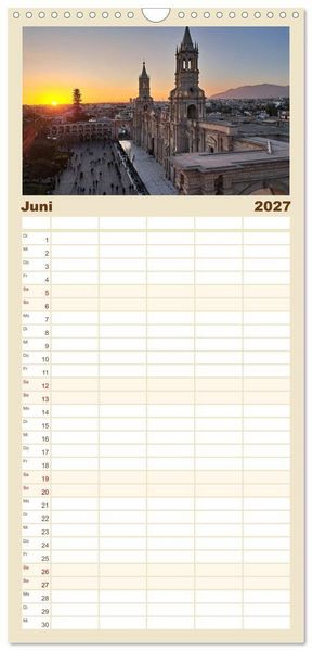Produktbild: Familienplaner 2027 - Entdecke S&uuml;damerika: Monat f&uuml;r Monat mit 5 Spalten (Wandkalender, 21 x 45 cm) CALVENDO