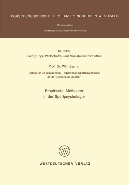 Produktbild: Empirische Methoden in der Sportpsychologie