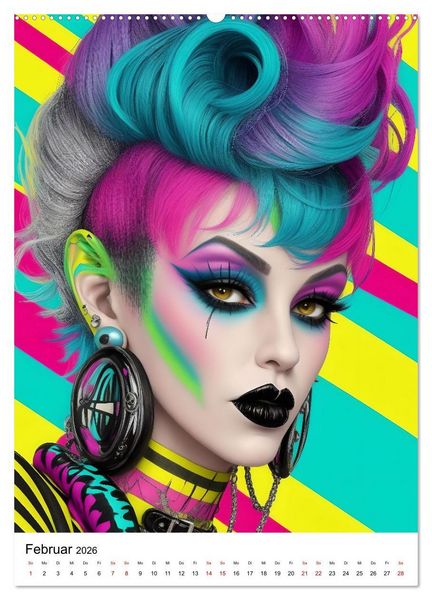 Produktbild: Punk Girls mit einer Prise New Wave (Wandkalender 2026 DIN A2 hoch), CALVENDO Monatskalender
