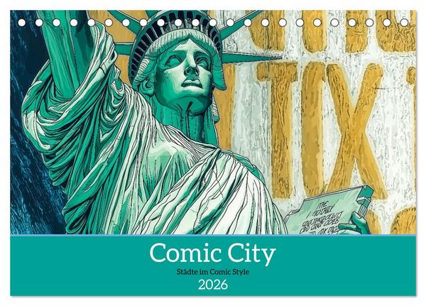 Produktbild: Comic City (Tischkalender 2026 DIN A5 quer), CALVENDO Monatskalender