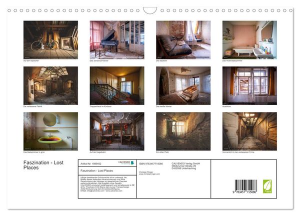 Produktbild: Faszination - Lost Places (Wandkalender 2026 DIN A3 quer), CALVENDO Monatskalender