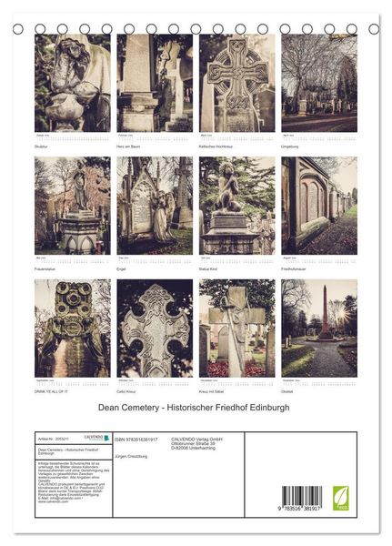 Produktbild: Dean Cemetery - Historischer Friedhof Edinburgh (Tischkalender 2026 DIN A5 hoch), CALVENDO Monatskalender