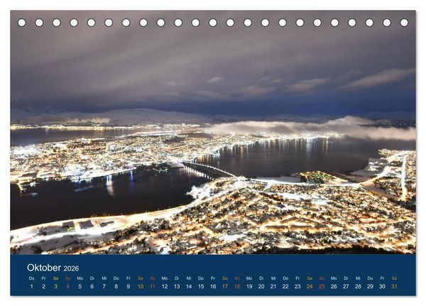 Produktbild: Troms&ouml;, eisiges Nord-Norwegen (Tischkalender 2026 DIN A5 quer), CALVENDO Monatskalender