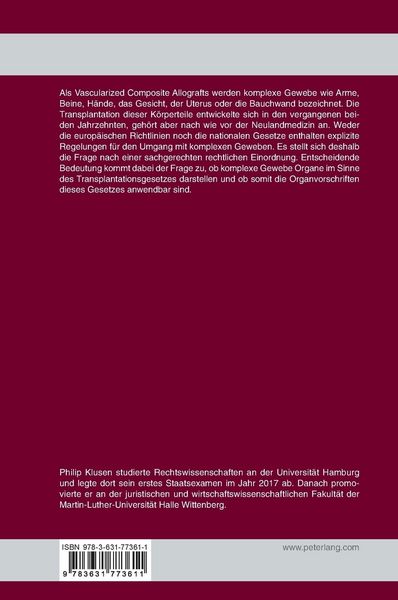 Produktbild: Rechtliche Fragen bei der Transplantation von Vascularized Composite Allografts (VCA)