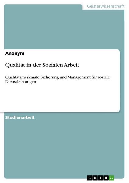 Produktbild: Qualit&auml;t in der Sozialen Arbeit