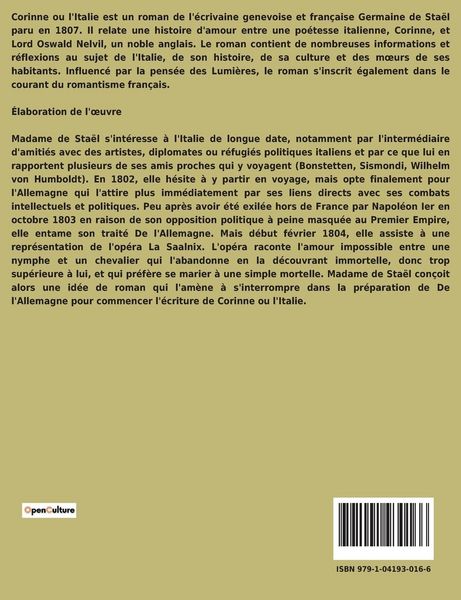 Produktbild: Corinne ou l'Italie Volume 4