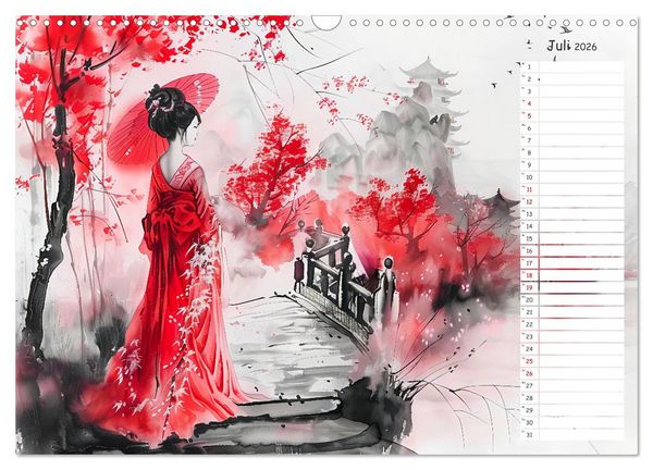 Produktbild: Chinas Harmonie - Terminplaner mit Landschaften und Symbolen (Wandkalender 2026 DIN A3 quer), CALVENDO Monatskalender