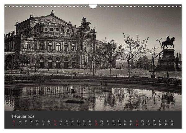 Produktbild: Dresden Schwarz Weiss 2026 (Wandkalender 2026 DIN A3 quer), CALVENDO Monatskalender