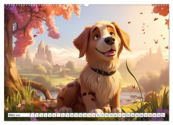 Produktbild: Lustige Comic Hunde (Wandkalender 2026 DIN A2 quer), CALVENDO Monatskalender