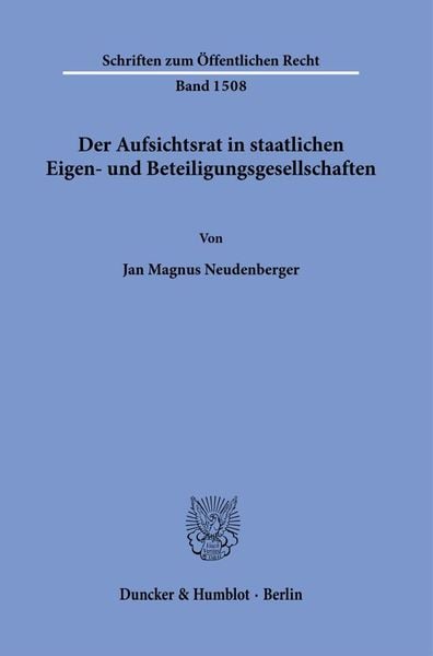 Produktbild: Der Aufsichtsrat in staatlichen Eigen- und Beteiligungsgesellschaften.