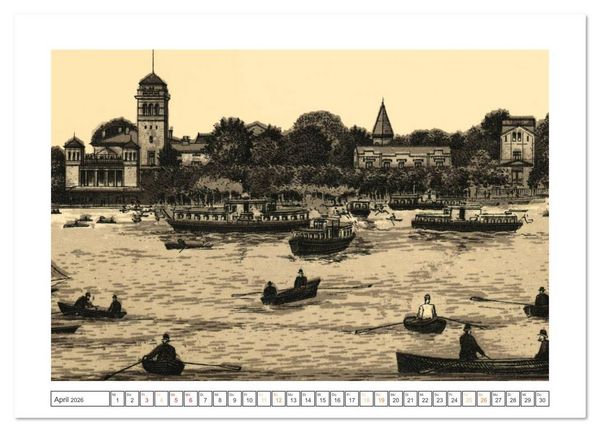 Produktbild: Hamburg: Die Hafenstadt auf historischen Stichen (Wandkalender 2026 DIN A2 quer), CALVENDO Monatskalender