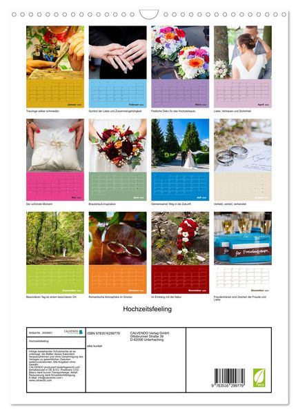Produktbild: Hochzeitsfeeling (Wandkalender 2026 DIN A3 hoch), CALVENDO Monatskalender