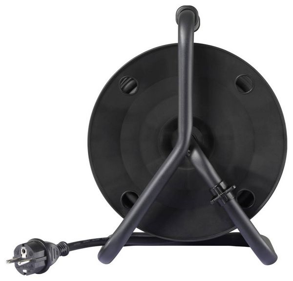 Produktbild: Sygonix SY-10236135 Kabeltrommel 25m Schwarz Schutzkontakt-Stecker