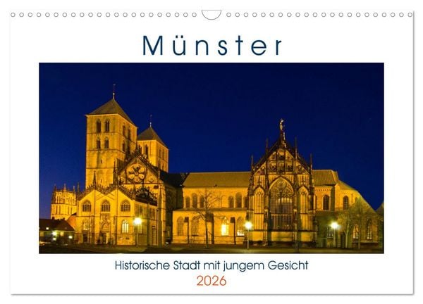 Produktbild: M&uuml;nster - Historische Stadt mit jungem Gesicht (Wandkalender 2026 DIN A3 quer), CALVENDO Monatskalender