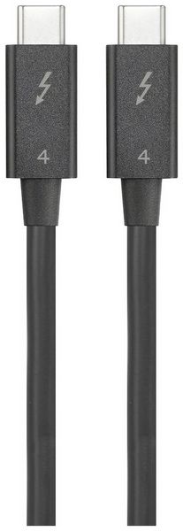 Produktbild: Renkforce Thunderbolt&trade;-Kabel Thunderbolt&trade; 4 Thunderbolt&trade; (USB-C&reg;) Stecker, Thunderbolt&trade; (USB-C&reg;) Stecker 0.80m Schwarz doppelt