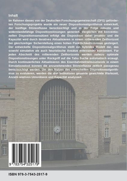 Produktbild: Disposition des Eisenbahnbetriebs unter Einbeziehung von zufallsbedingten Unsicherheiten im k&uuml;nftigen Betriebsablauf (DICORD)
