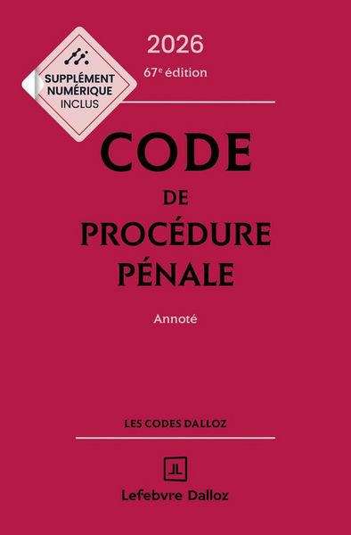 Produktbild: Code de proc&eacute;dure p&eacute;nale 2026, annot&eacute;