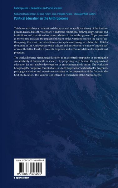 Produktbild: Political Education in the Anthropocene