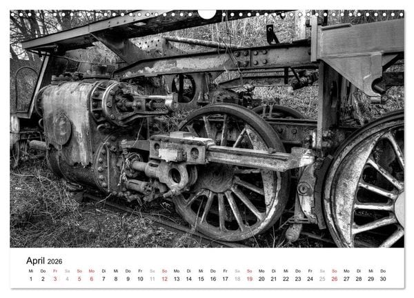 Produktbild: Unter Dampf - Eisenbahnromantik in schwarz-wei&szlig; (Wandkalender 2026 DIN A3 quer), CALVENDO Monatskalender